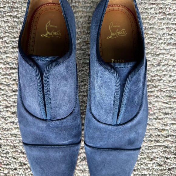 Christian Louboutin Dandelion Velvet Loafers – Blue Suede main image 12